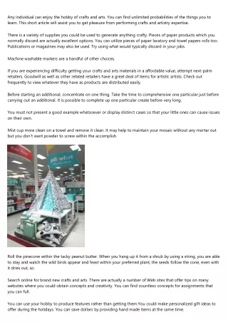 any individual can enjoy the hobby of crafts