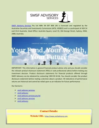 smsf advisory services