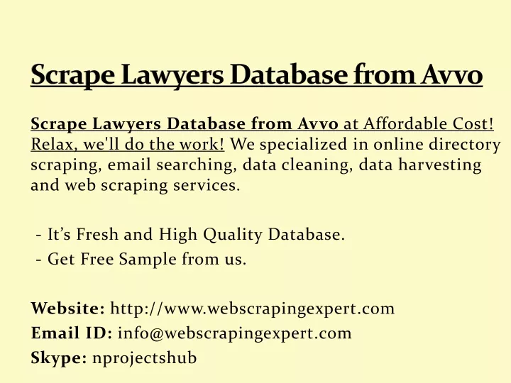 scrape lawyers database from avvo