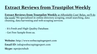 extract reviews from trustpilot weekly