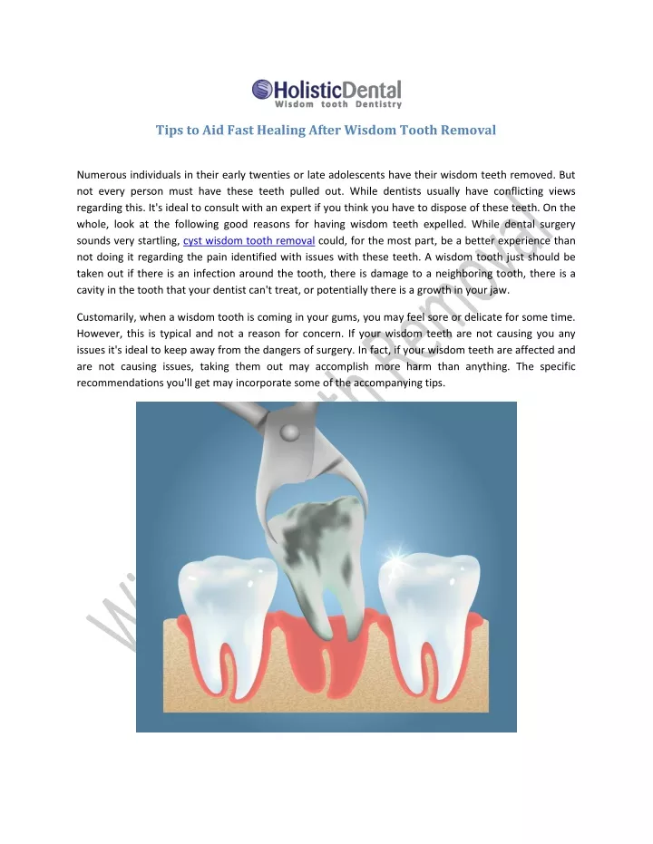 tips to aid fast healing after wisdom tooth