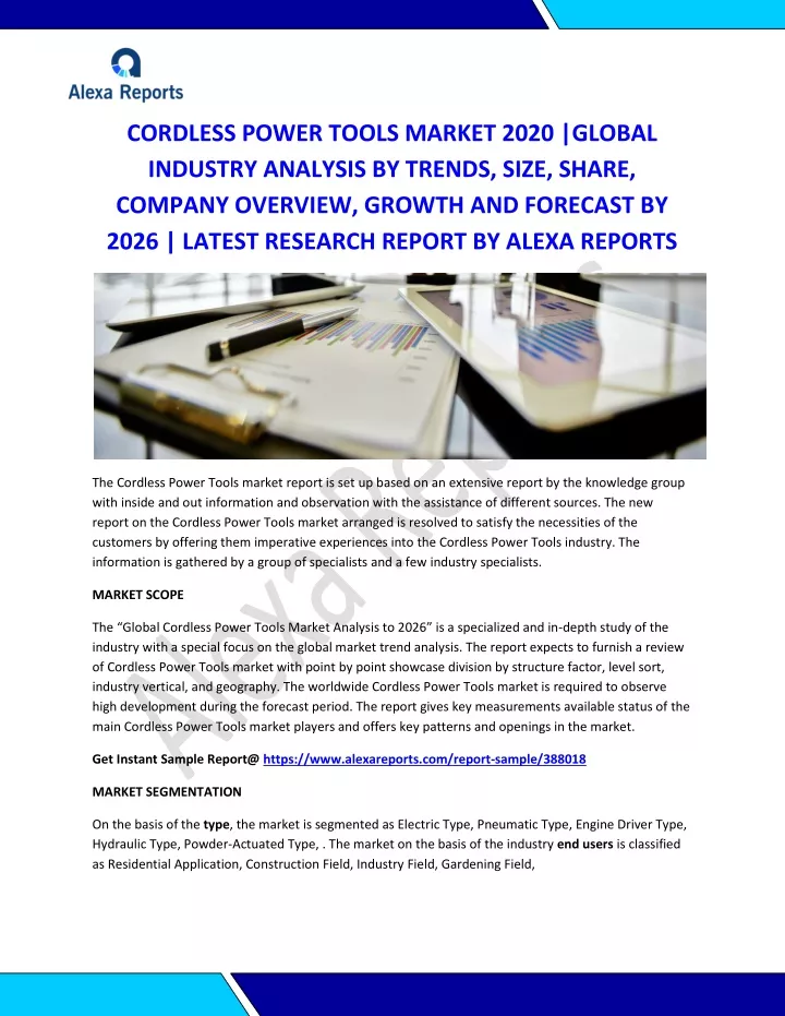 cordless power tools market 2020 global industry