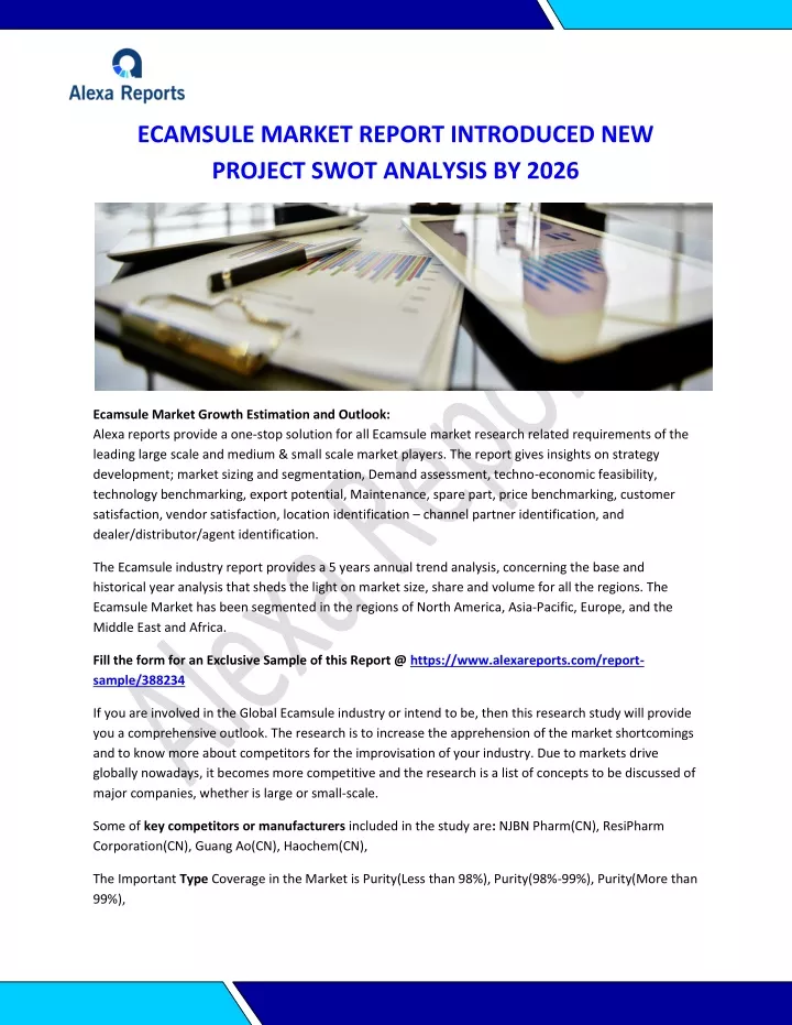 ecamsule market report introduced new project