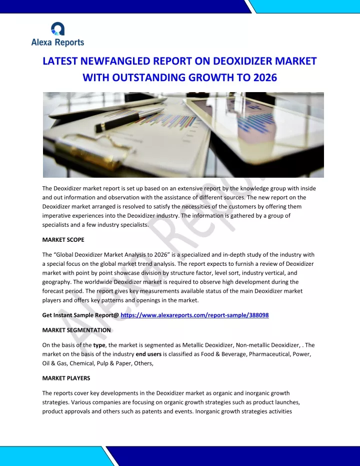 latest newfangled report on deoxidizer market