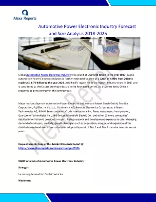 Automotive Power Electronic Industry Forecast and Size Analysis 2018-2025