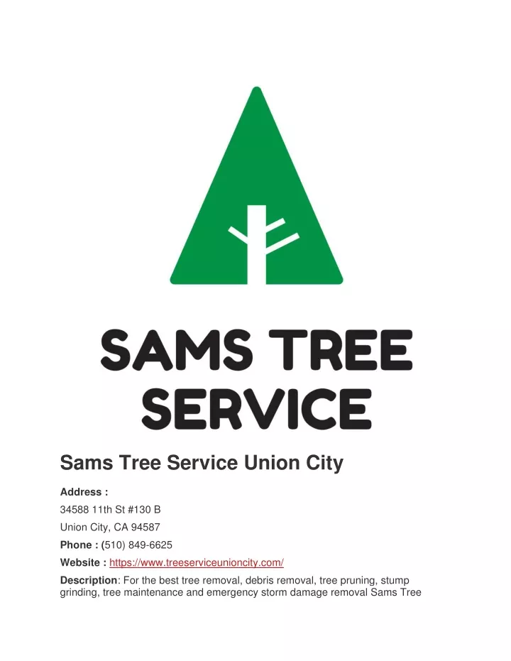 sams tree service union city