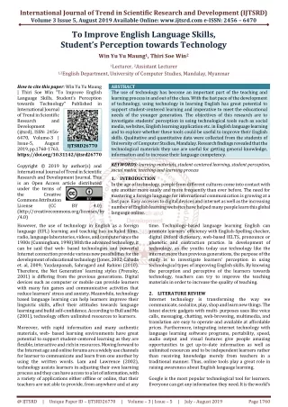 international journal of trend in scientific