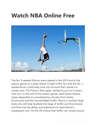 Watch NBA Online Free