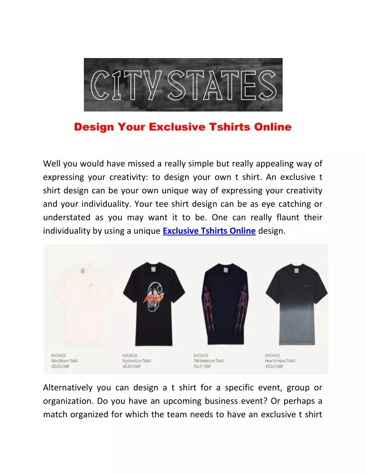 design your exclusive tshirts online