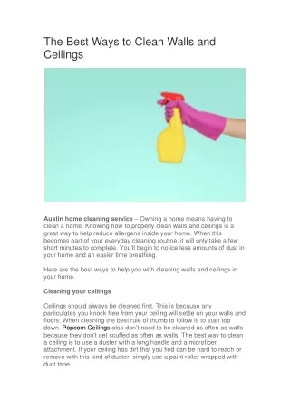the best ways to clean walls and ceilings