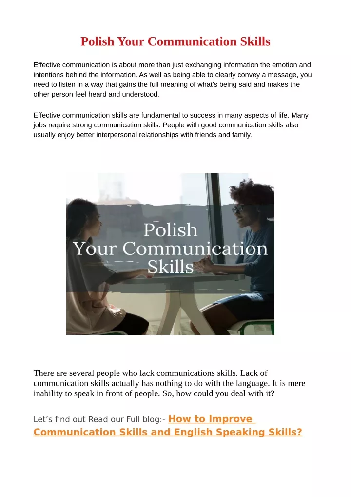 polish your communication skills