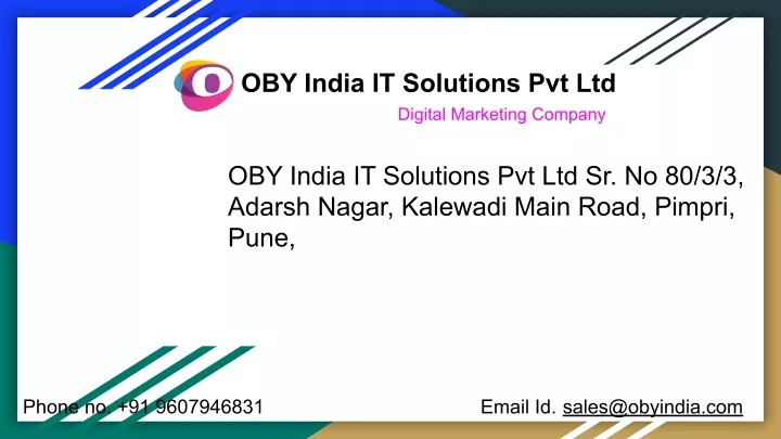 oby india it solutions pvt ltd digital marketing