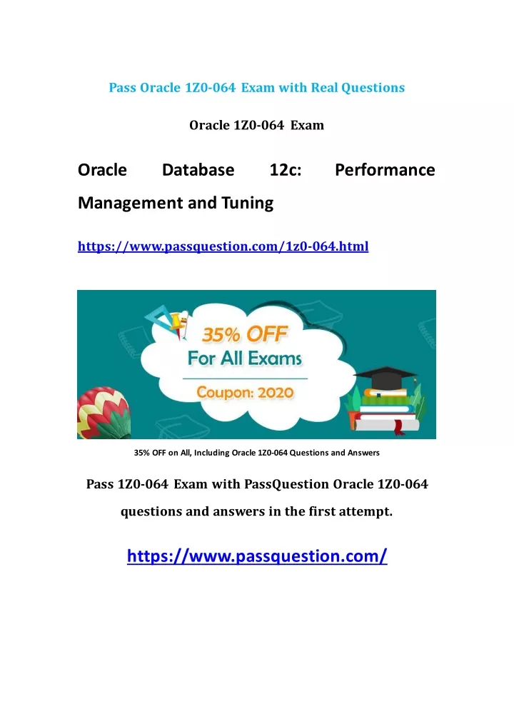 pass oracle 1z0 064 exam with real questions