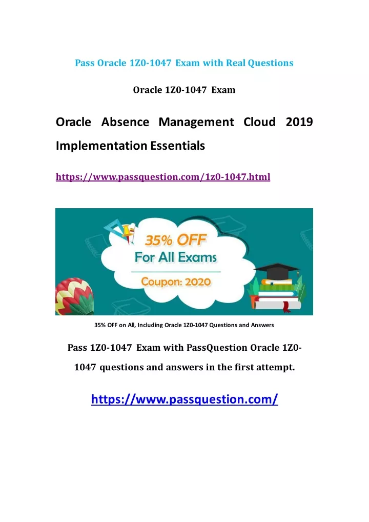 pass oracle 1z0 1047 exam with real questions