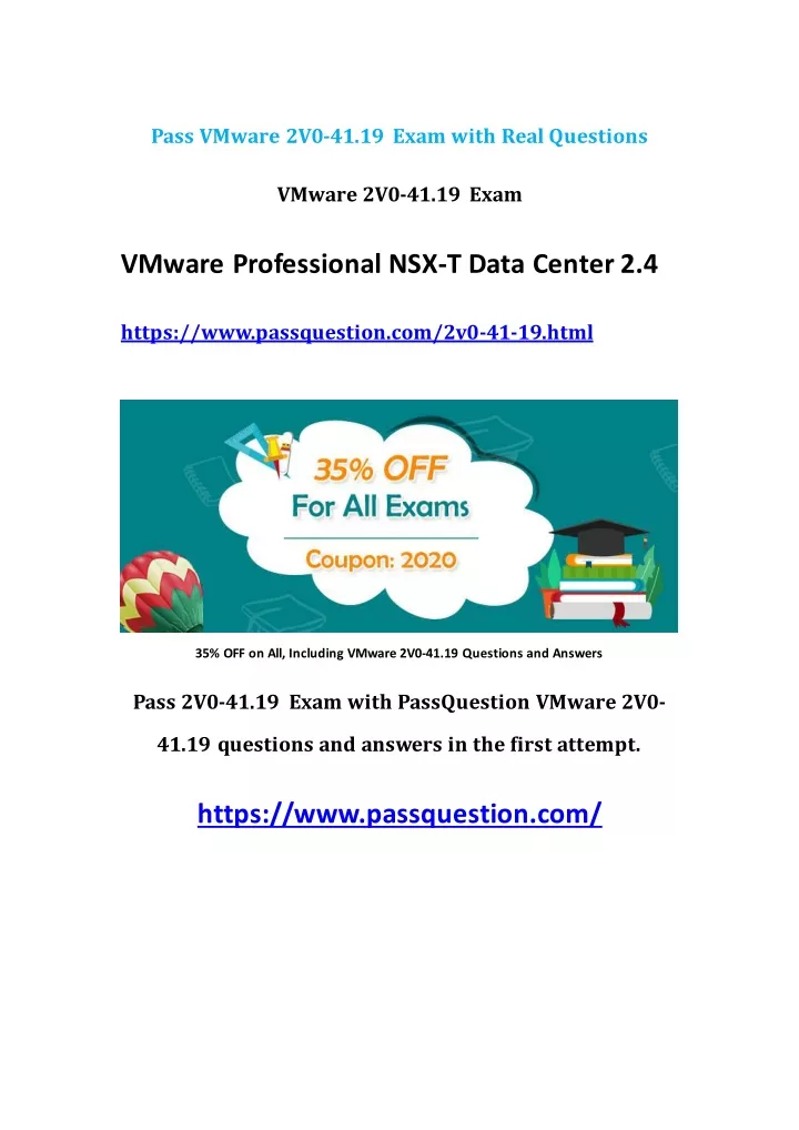 pass vmware 2v0 41 19 exam with real questions