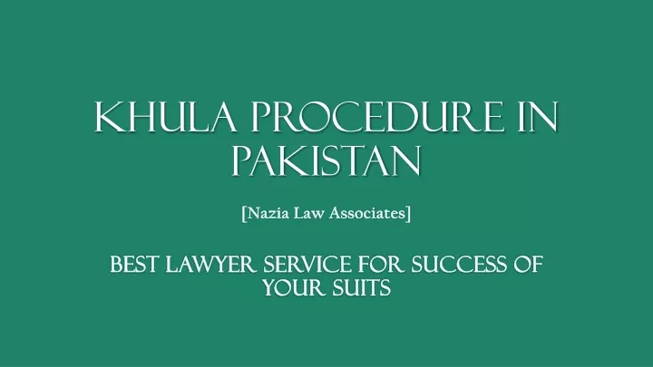 khula procedure in pakistan