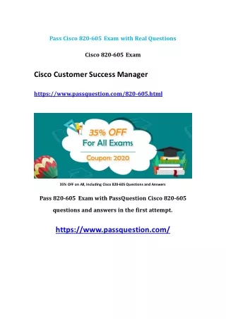pass cisco 820 605 exam with real questions