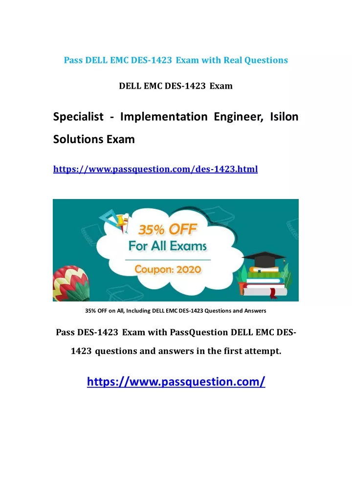 pass dell emc des 1423 exam with real questions
