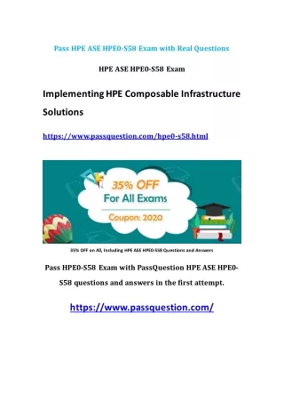 pass hpe ase hpe0 s58 exam with real questions