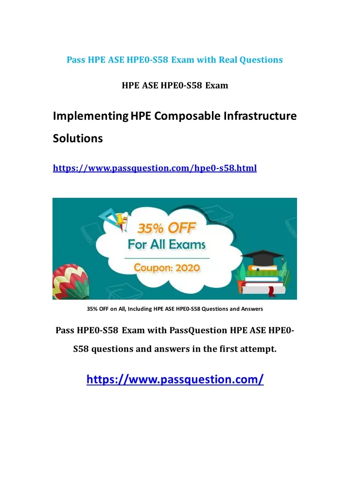 pass hpe ase hpe0 s58 exam with real questions