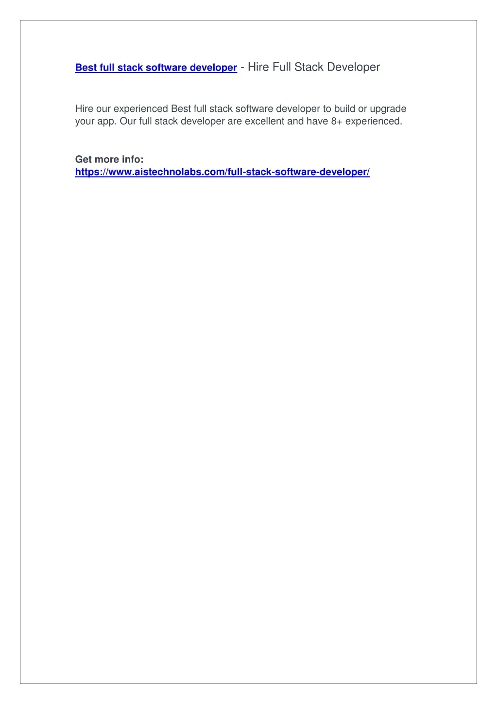 PPT - Best full stack software developer - Hire Full Stack Developer ...