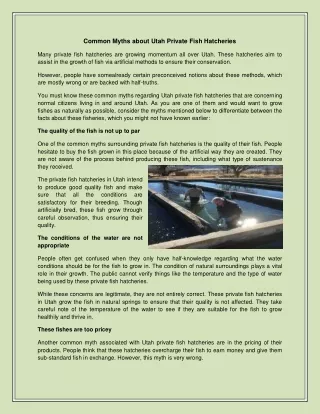 common myths about utah private fish hatcheries