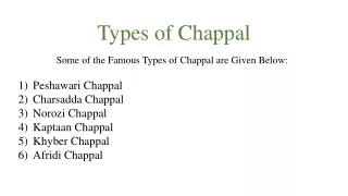 Types of Peshawari Chappal Online in Pakistan