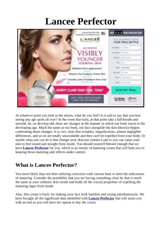 Lancee Perfector: Skin Care Reviews, Price and Where to Buy