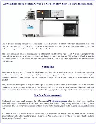 afm microscope system gives us a front row seat