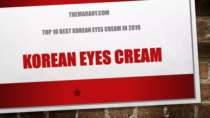 korean eyes cream