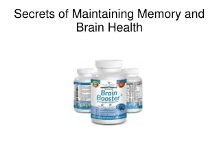 Secrets of Maintaining Memory and Brain Health