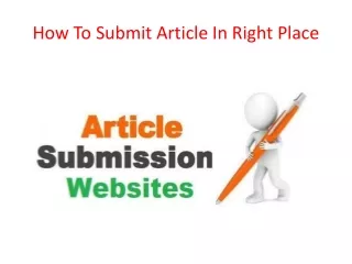 Article submission sites free