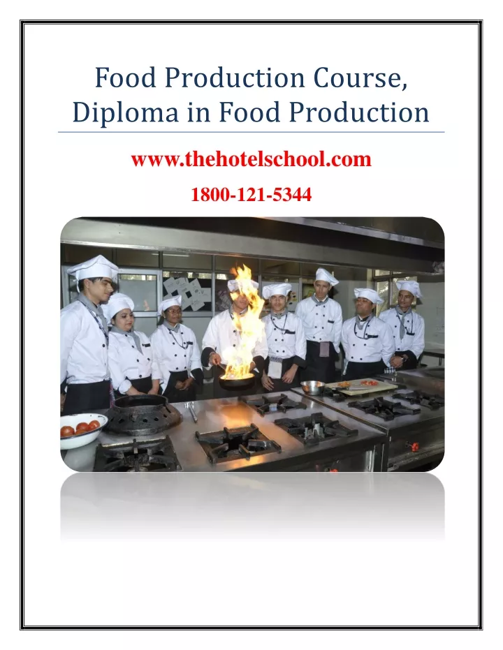 food production course diploma in food production