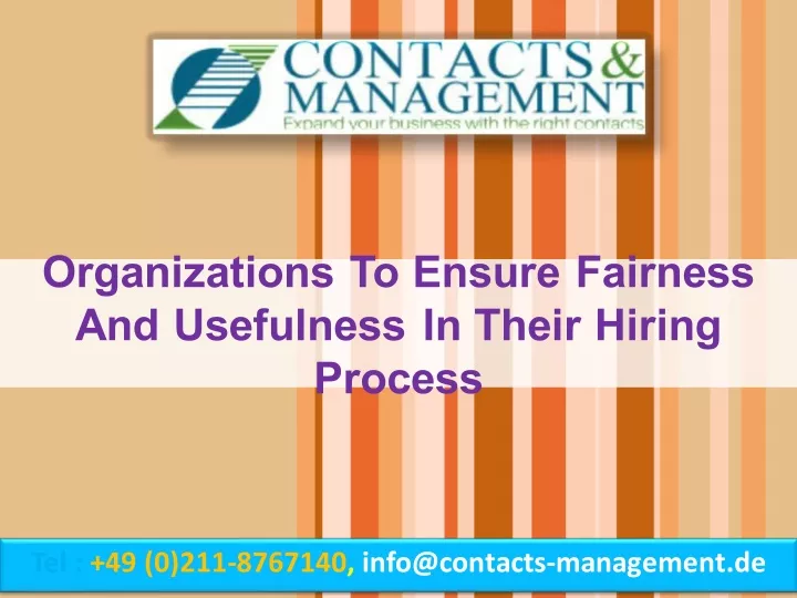 organizations to ensure fairness and usefulness