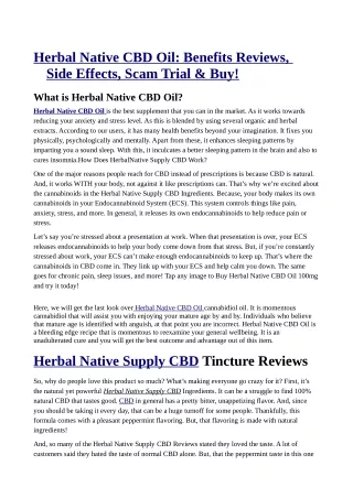 Visit Here>>http://djsupplement.com/herbal-native-cbd-oil/