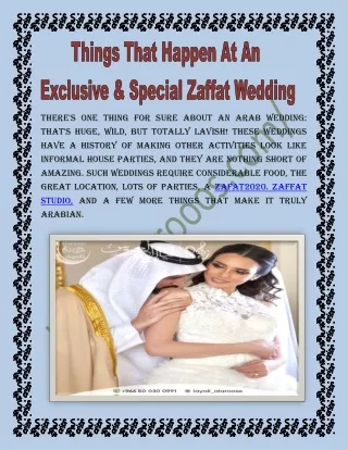 Things That Happen At An Exclusive & Special Zaffat Wedding