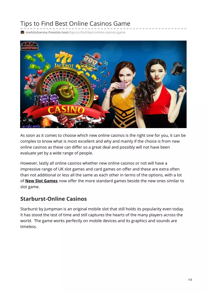 tips to find best online casinos game