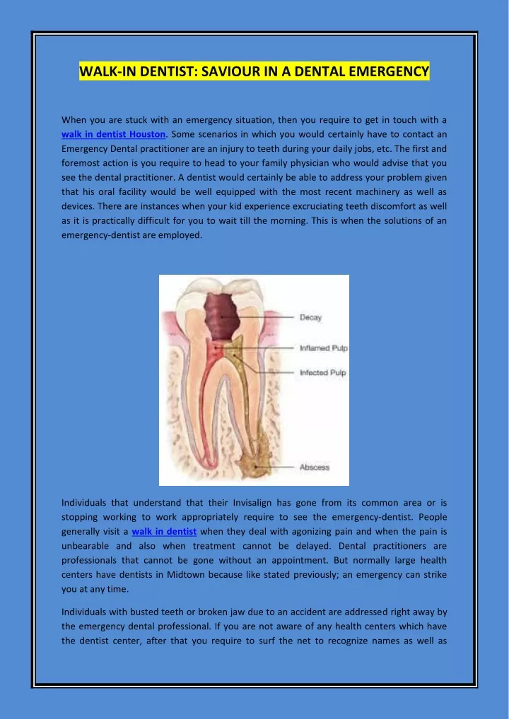 walk in dentist saviour in a dental emergency