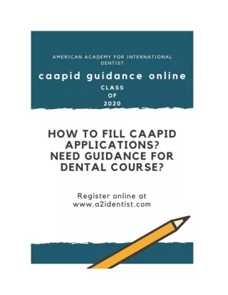 CAPPID Guidance | CAAPID application Instruction | USA | a2identist