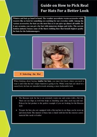 guide on how to pick real fur hats for a better