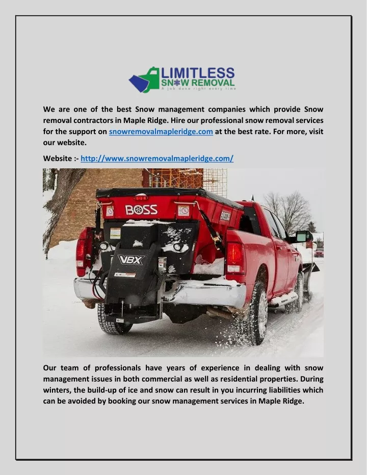 we are one of the best snow management companies