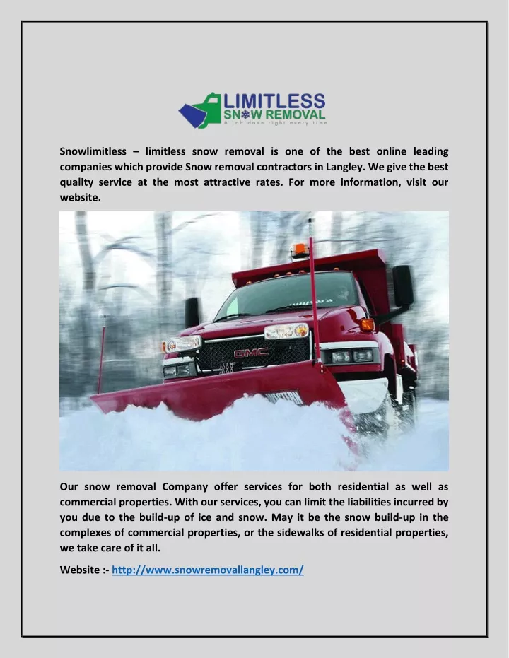 snowlimitless limitless snow removal