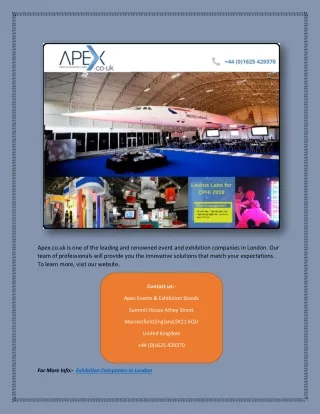 Exhibition Companies in London | Apex.co.uk