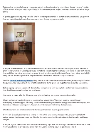 redecorating can be challenging in case