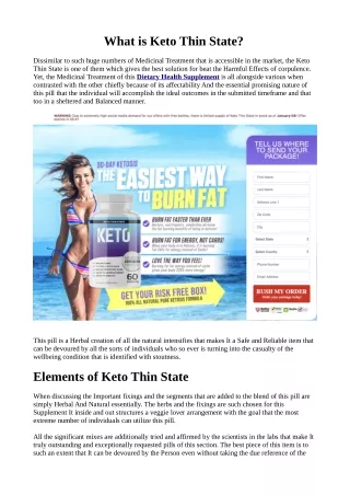 Points of interest Of Keto Thin State