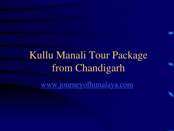kullu manali tour package from chandigarh