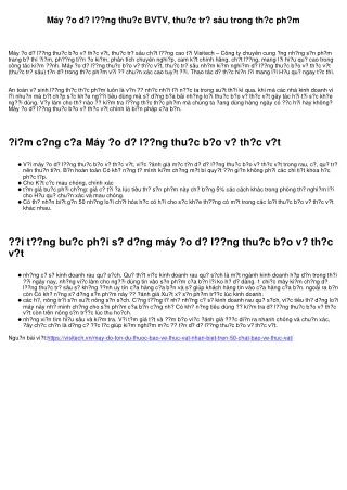 m y o d l ng thu c bvtv thu c tr s u trong