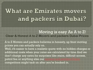 What is a small note on movers and packers in the Dubai?