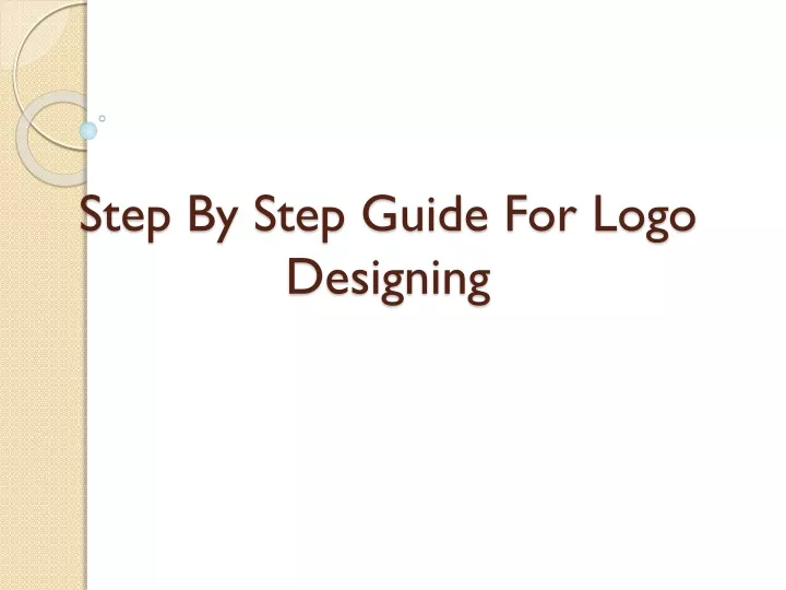step by step guide for logo designing
