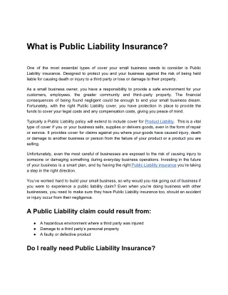 What Is Public Liability Australia